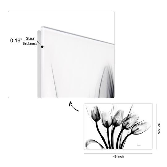 Empire Art Direct 32" x 48" Marching Tulips Frameless Free Floating Printed Tempered Glass Wall Art